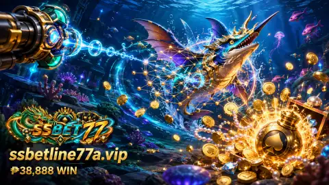 SSBET77 fishing impact scene with cannon feedback flashes and visible target changes