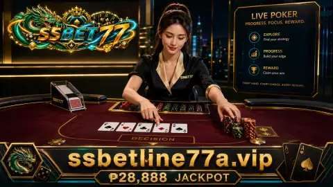 SSBET77 live casino table after a round with the emerald felt cleared for the next opening